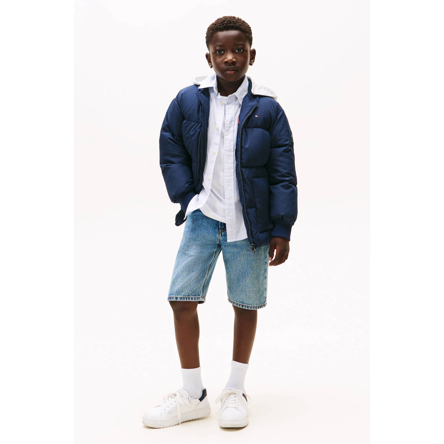 Tommy Hilfiger gewatteerde jas donkerblauw