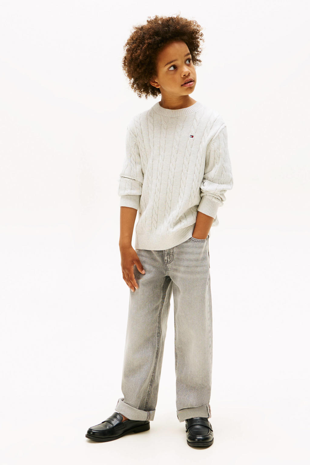 Tommy Hilfiger gebreide trui grijs