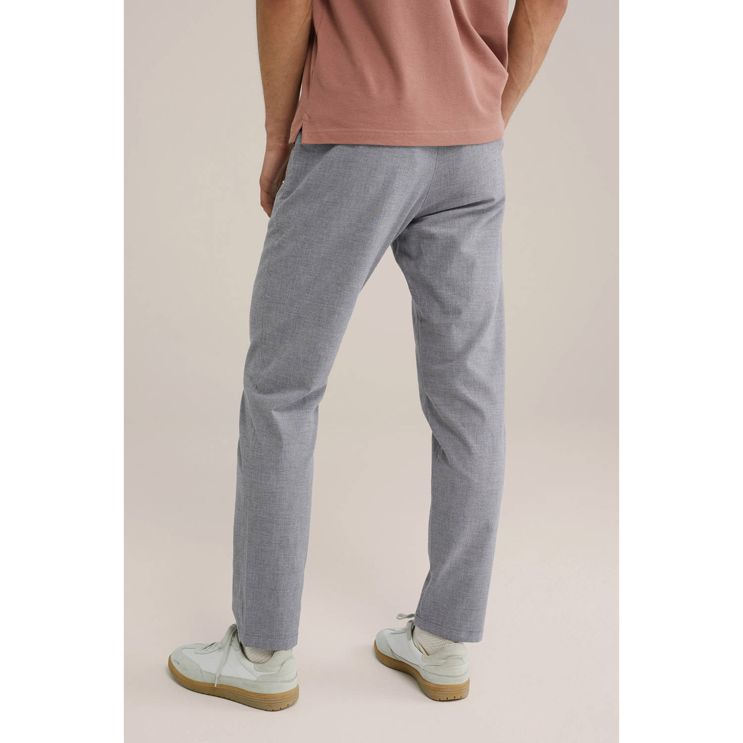 WE Fashion tapered pantalon grijsblauw