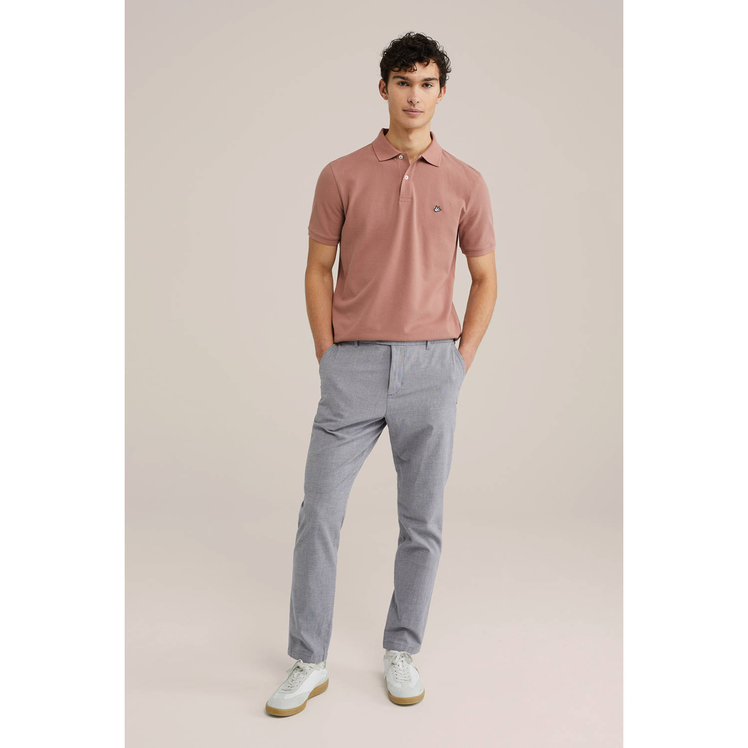 WE Fashion tapered pantalon grijsblauw