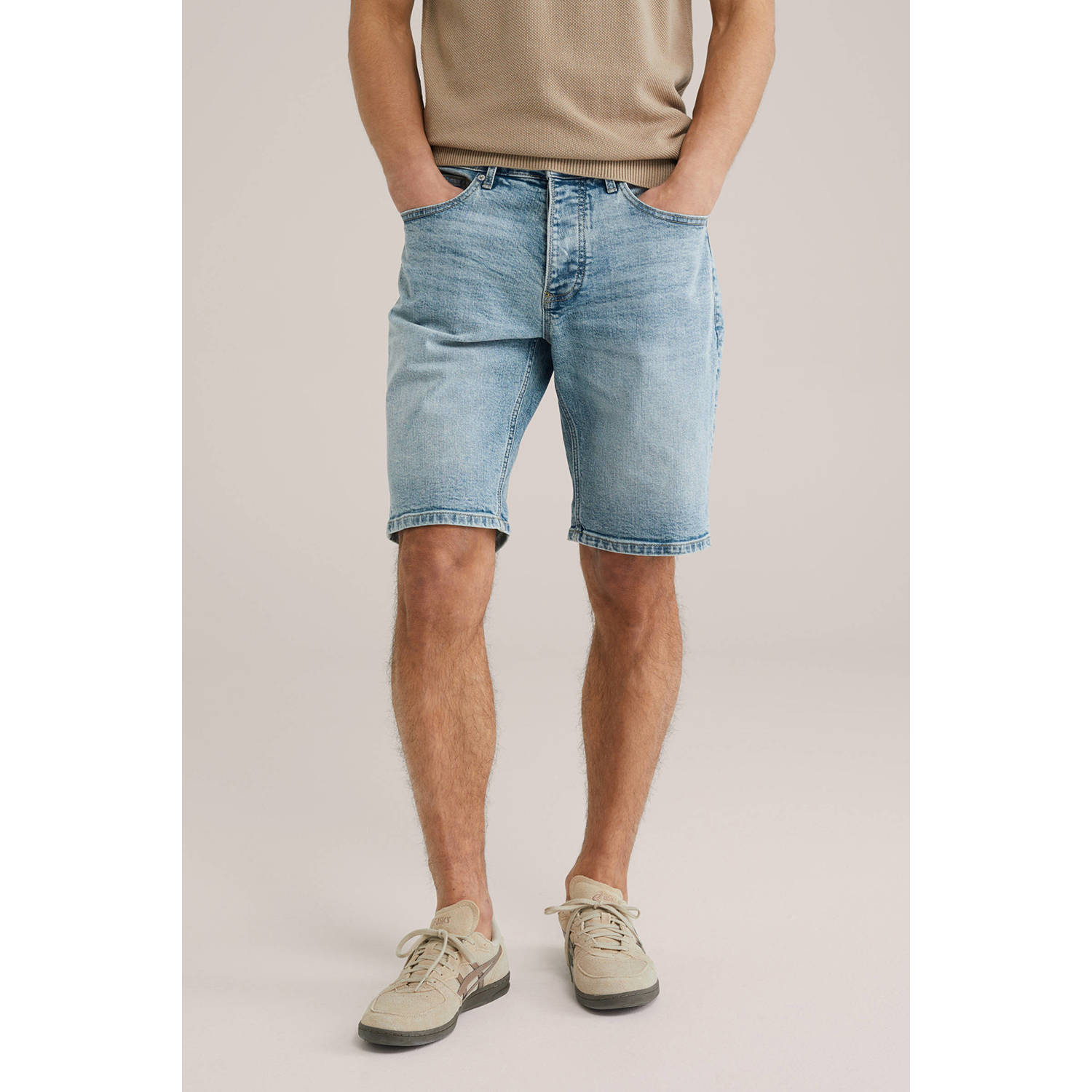WE Fashion Blue Ridge regular denim short light blue denim