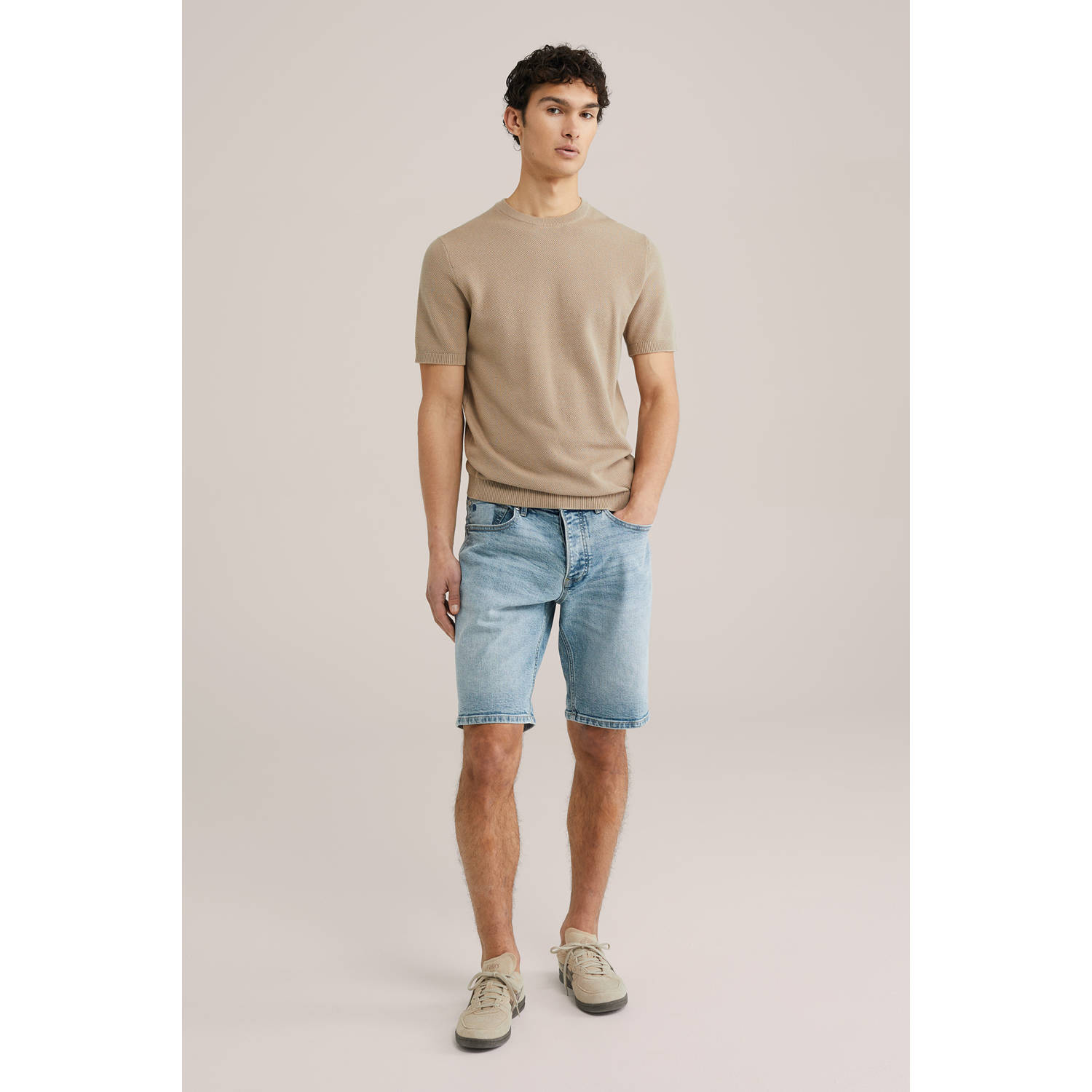 WE Fashion Blue Ridge regular denim short light blue denim