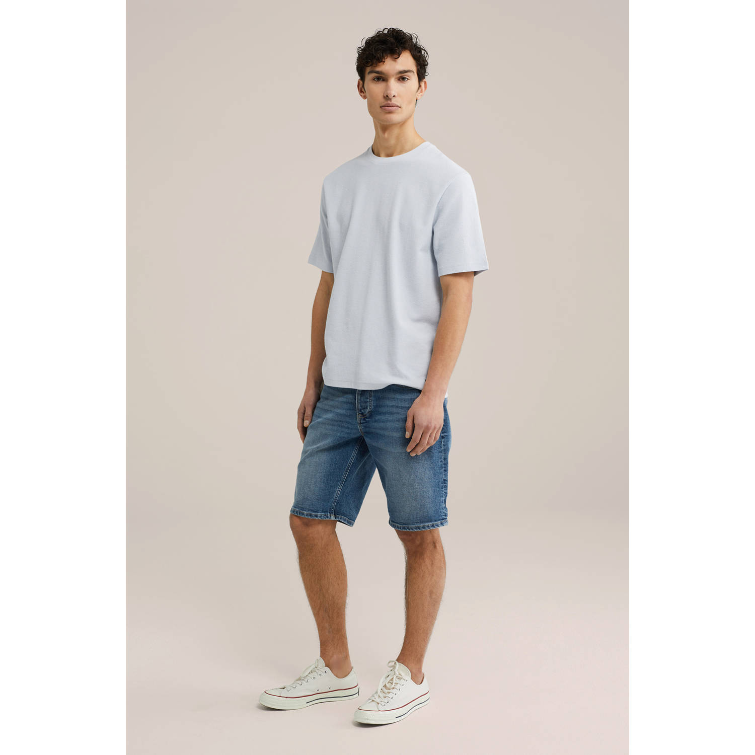 WE Fashion Blue Ridge regular denim short donkerblauw
