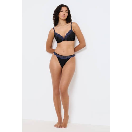 Triumph string Comfort Glam zwart/blauw afbeelding