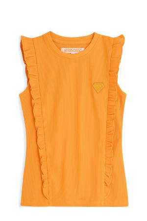mouwloze top oranje
