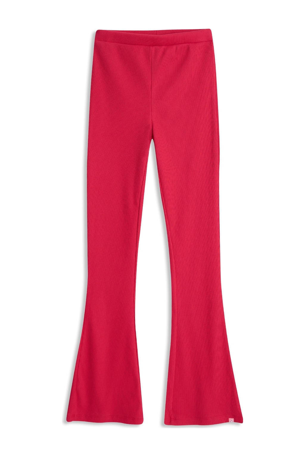 Fuchsia meisjes 4PRESIDENT flared broek van stretchkatoen met elastische tailleband en effen