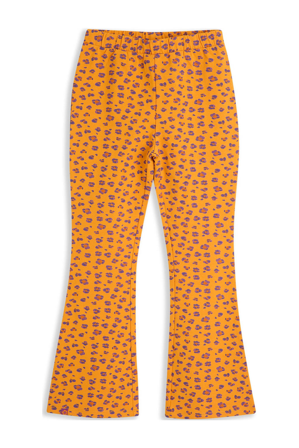 Oranje meisjes 4PRESIDENT flared broek van stretchkatoen met elastische tailleband