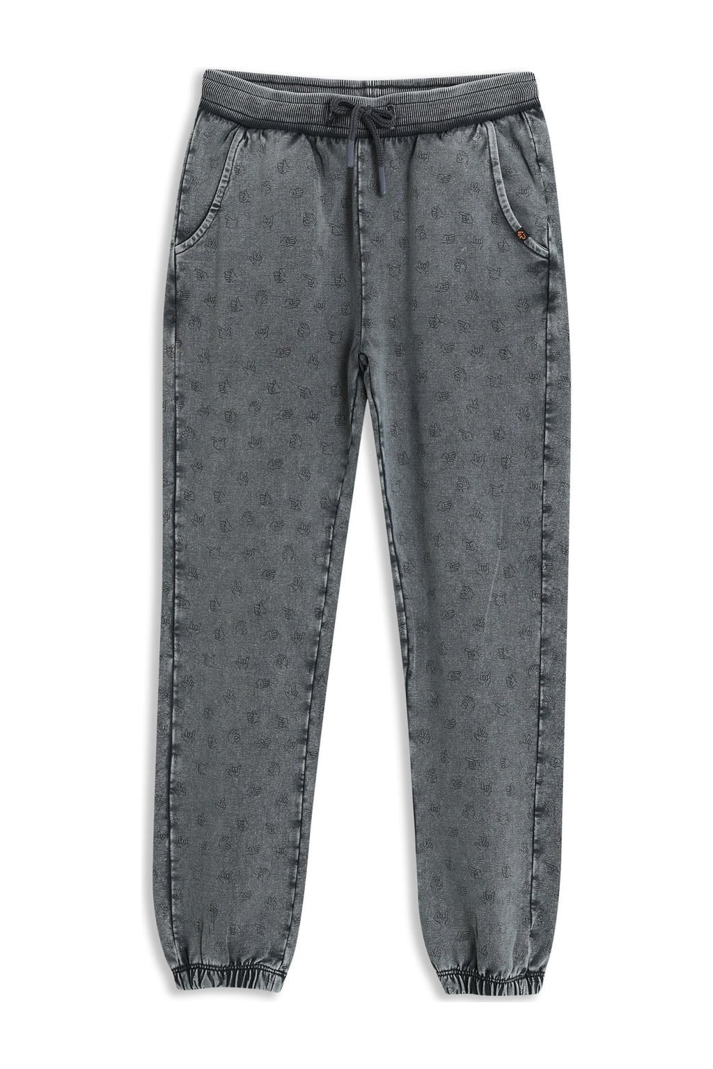 Grijze jongens 4PRESIDENT sweatpants met elastische tailleband met koord