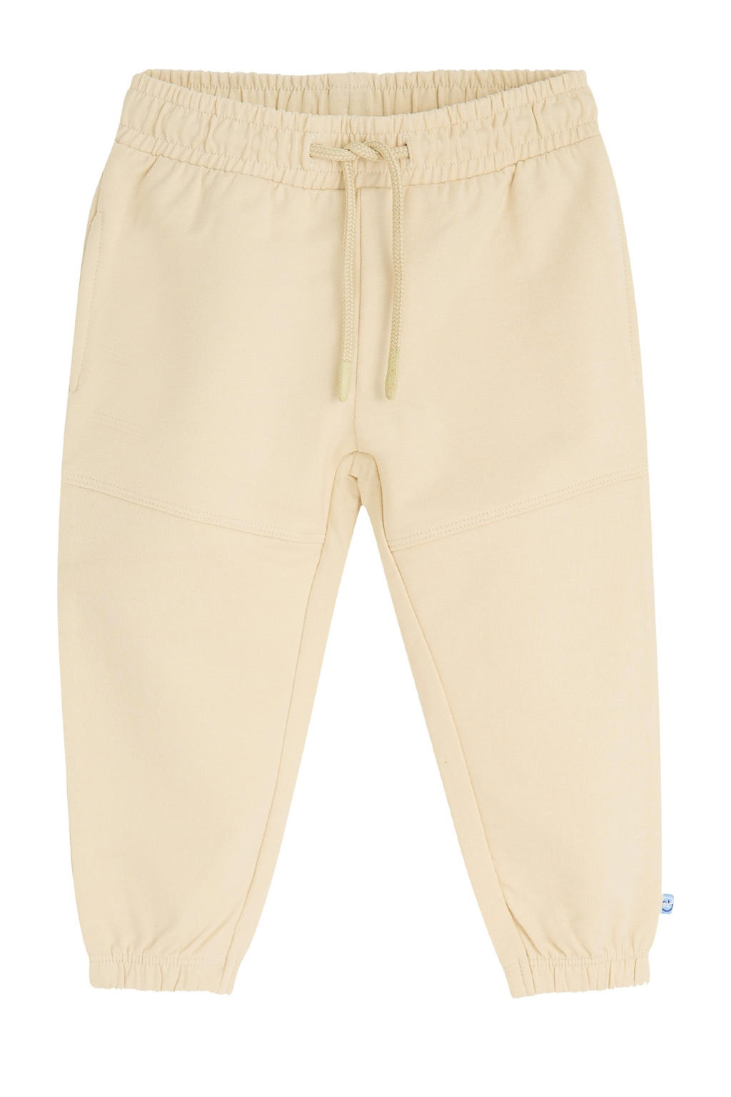 Beige jongens 4PRESIDENT joggingbroek van stretchkatoen met elastische tailleband met koord en effen