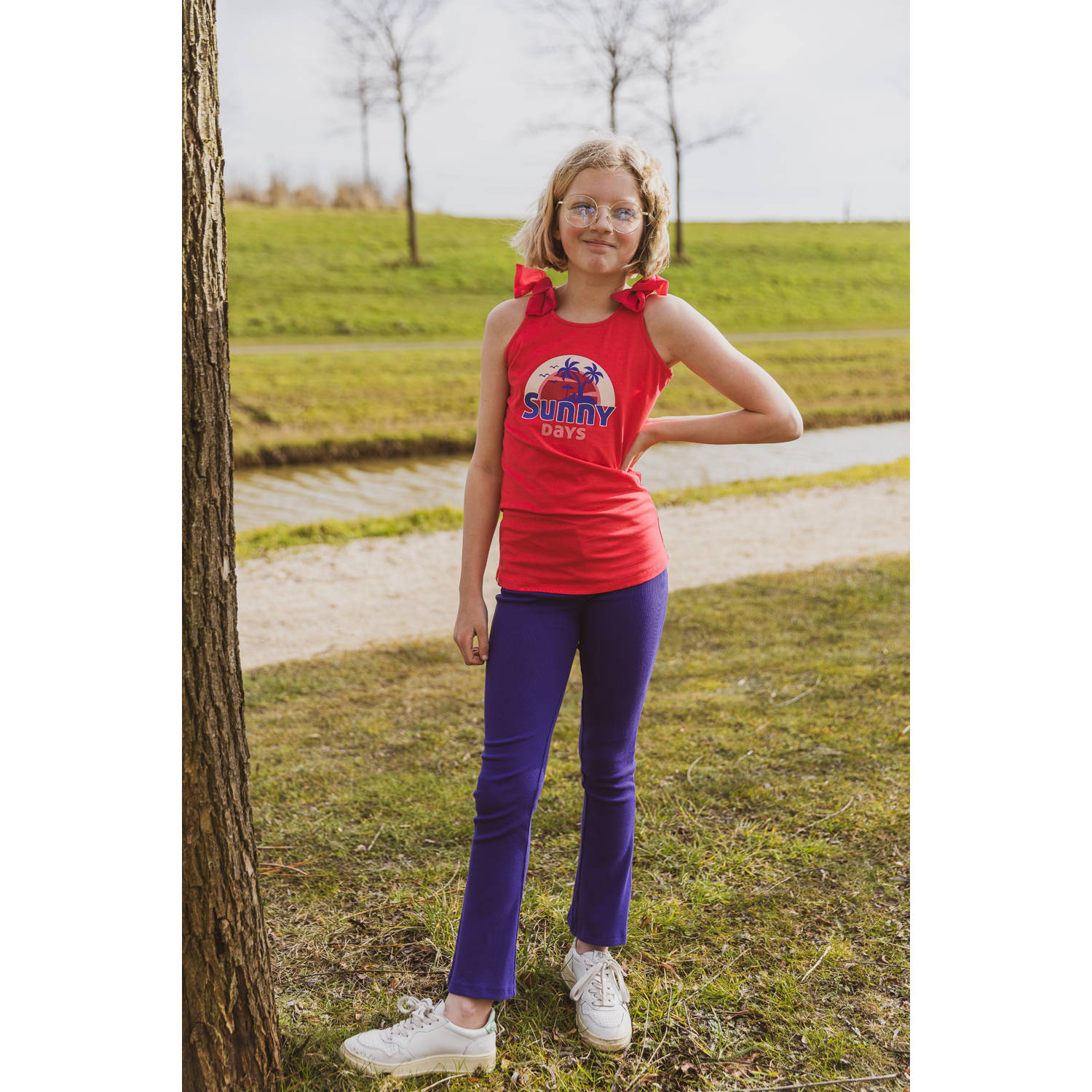 4PRESIDENT flared broek paars