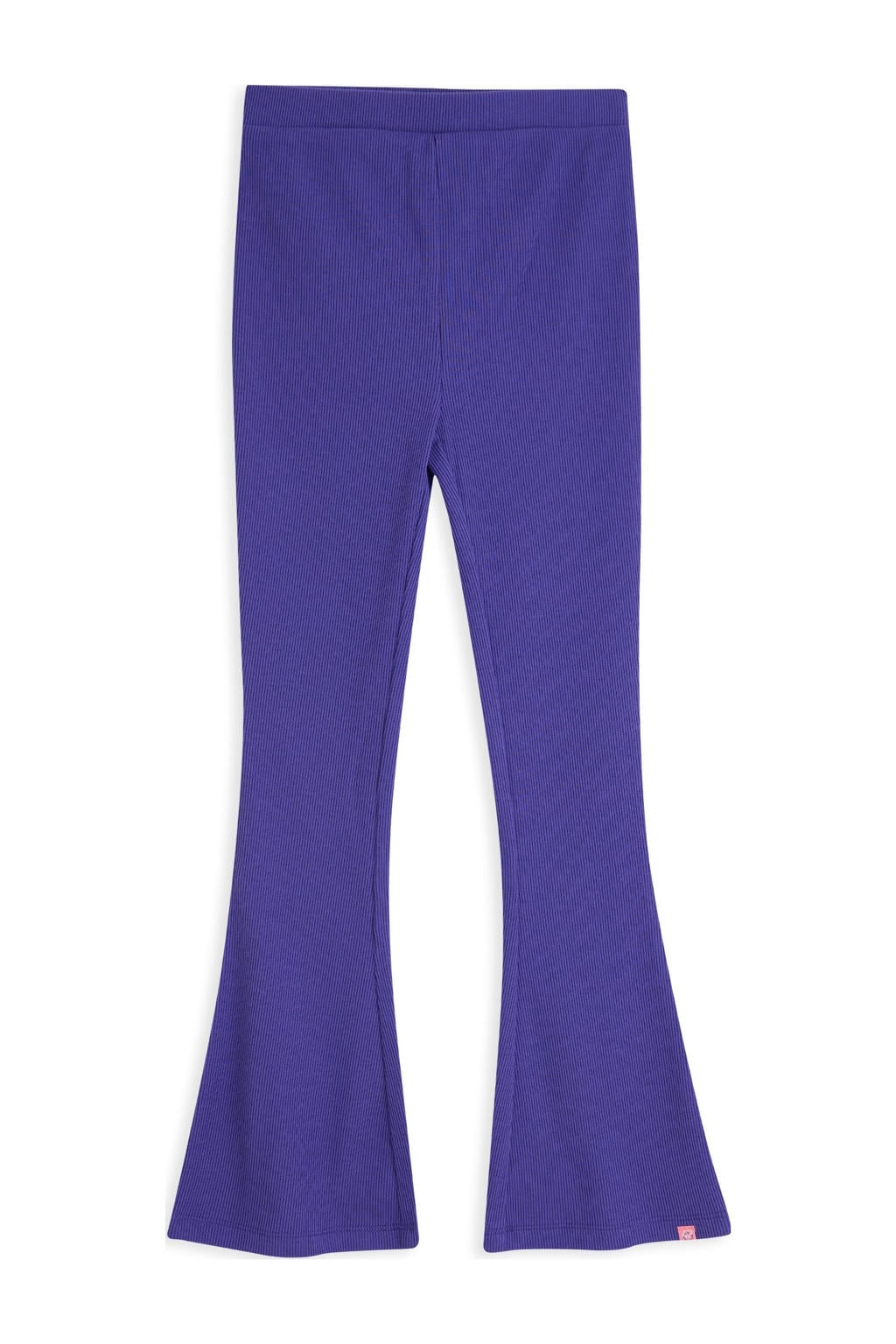 Paarse meisjes 4PRESIDENT flared broek van stretchkatoen met elastische tailleband en effen