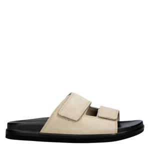 Jfwstockholm Suede Velcro Sandal  leren slippers beige