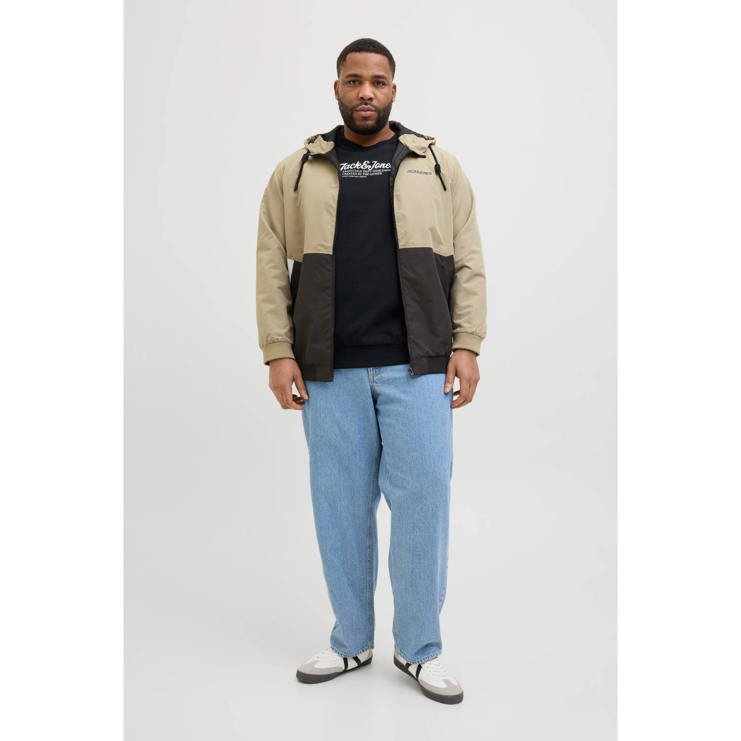 JACK & JONES PLUS SIZE tussenjas lichtbruin zwart
