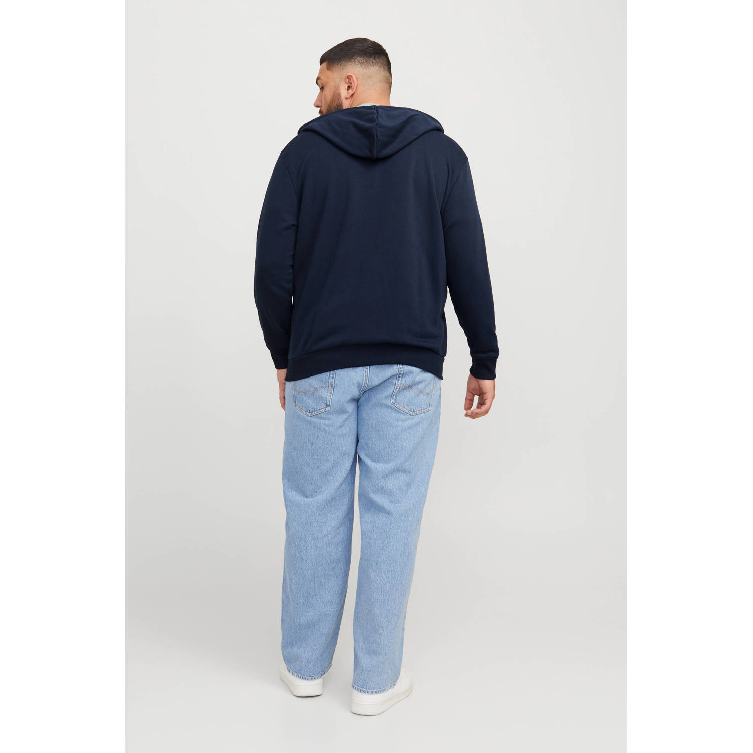 JACK & JONES PLUS SIZE sweatvest donkerblauw