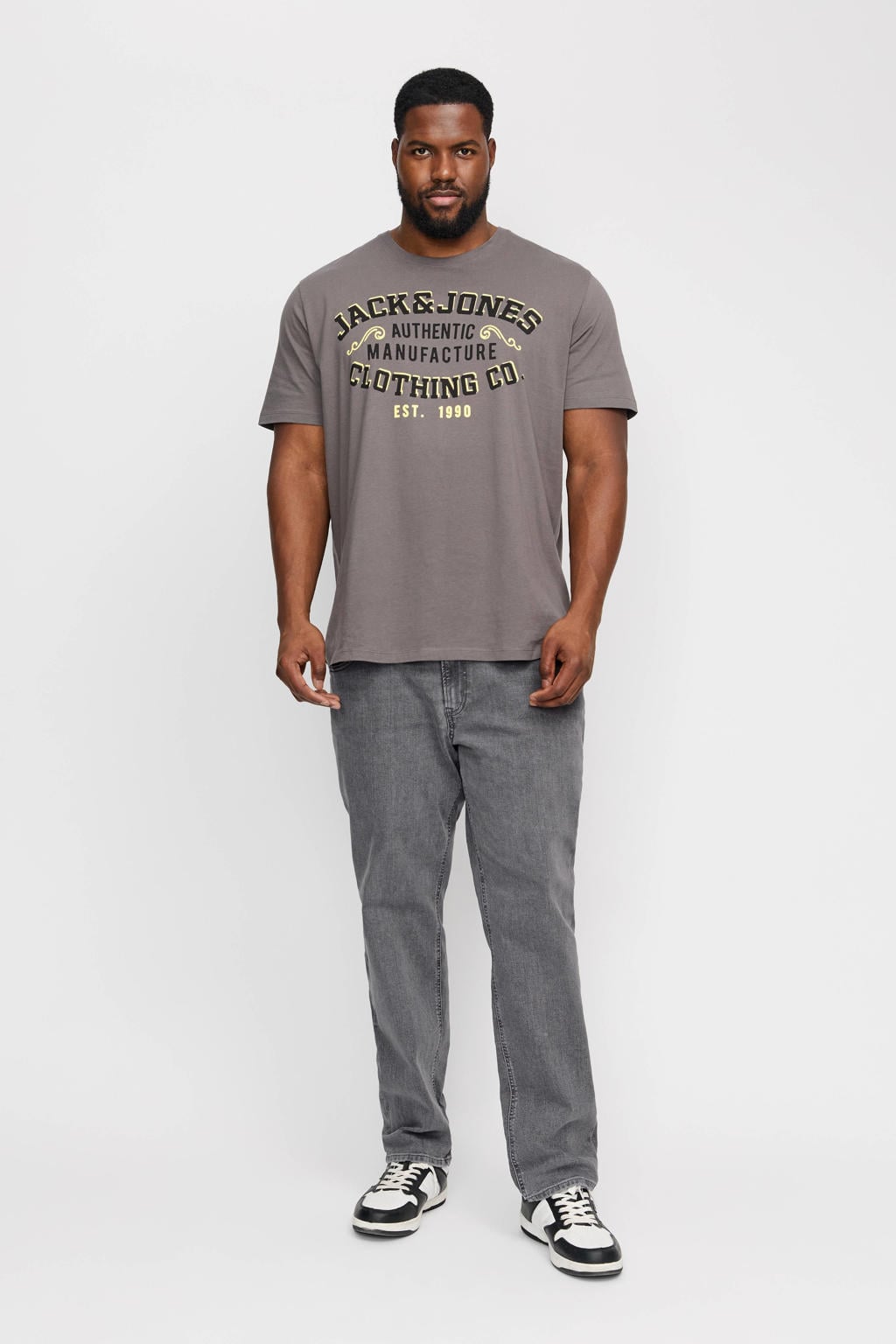 JACK & JONES PLUS SIZE slim fit jeans - grey denim