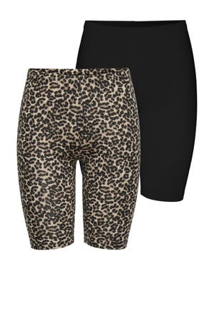 cycling short ONLLIVE LOVE - set van 2 zwart/panterprint