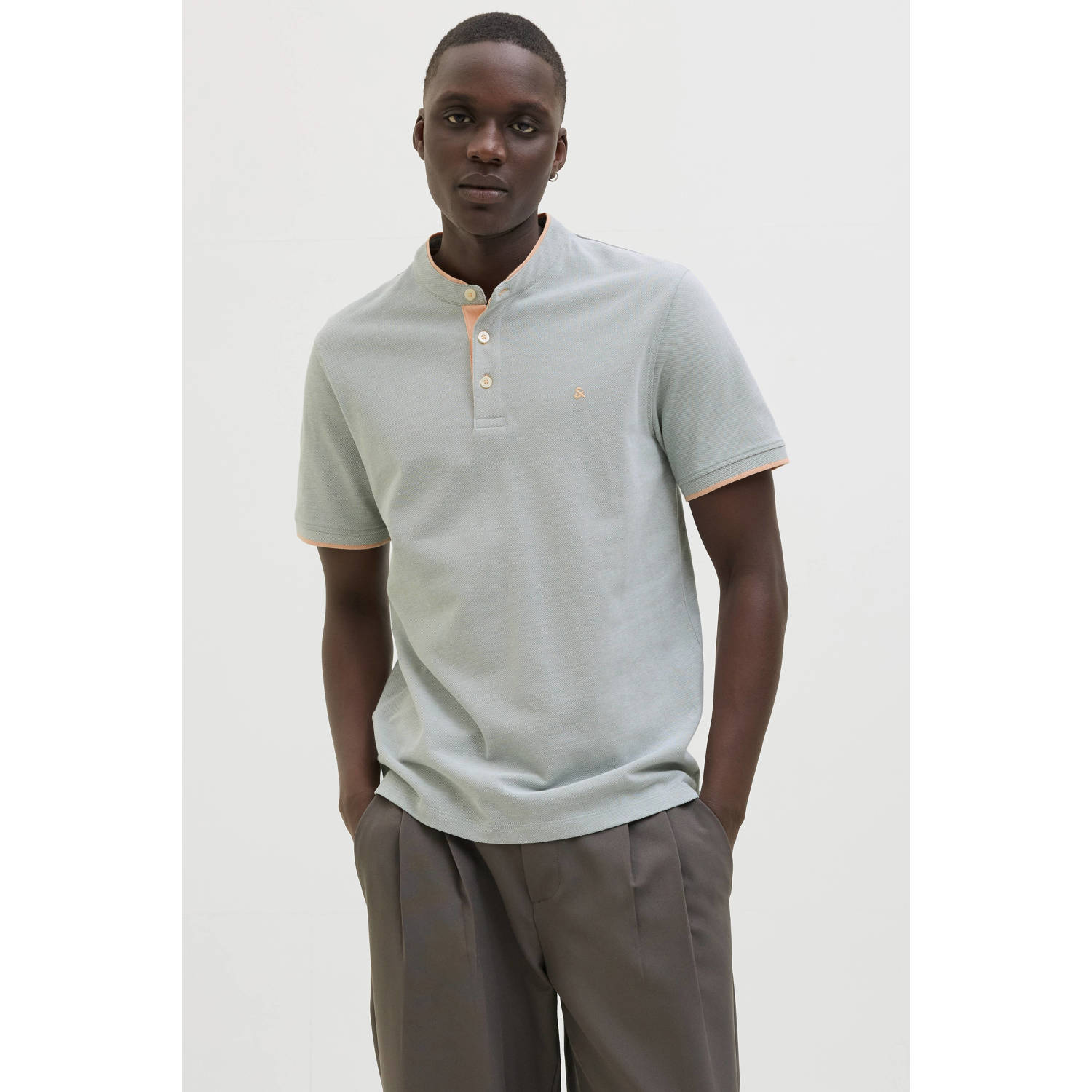 JACK & JONES ESSENTIALS slim polo lichtgroen