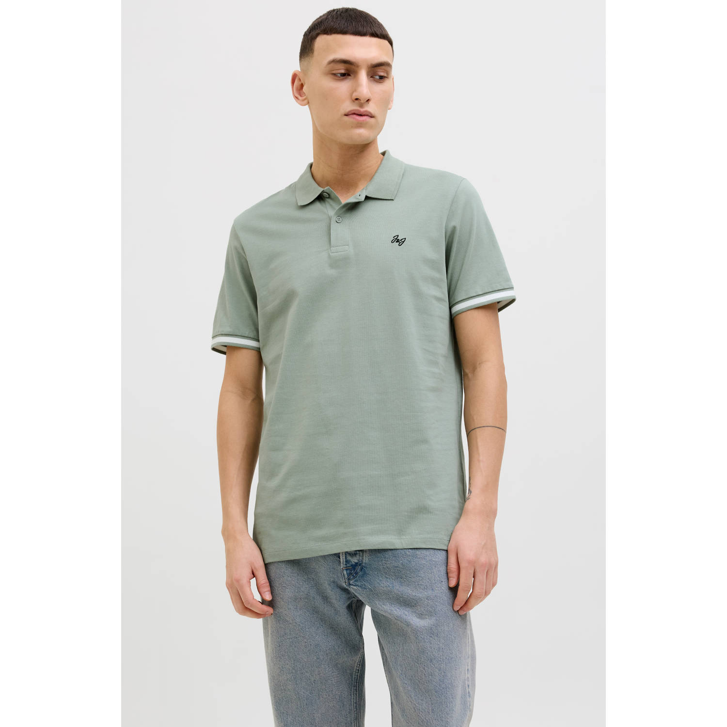 JACK & JONES ESSENTIALS regular polo groen