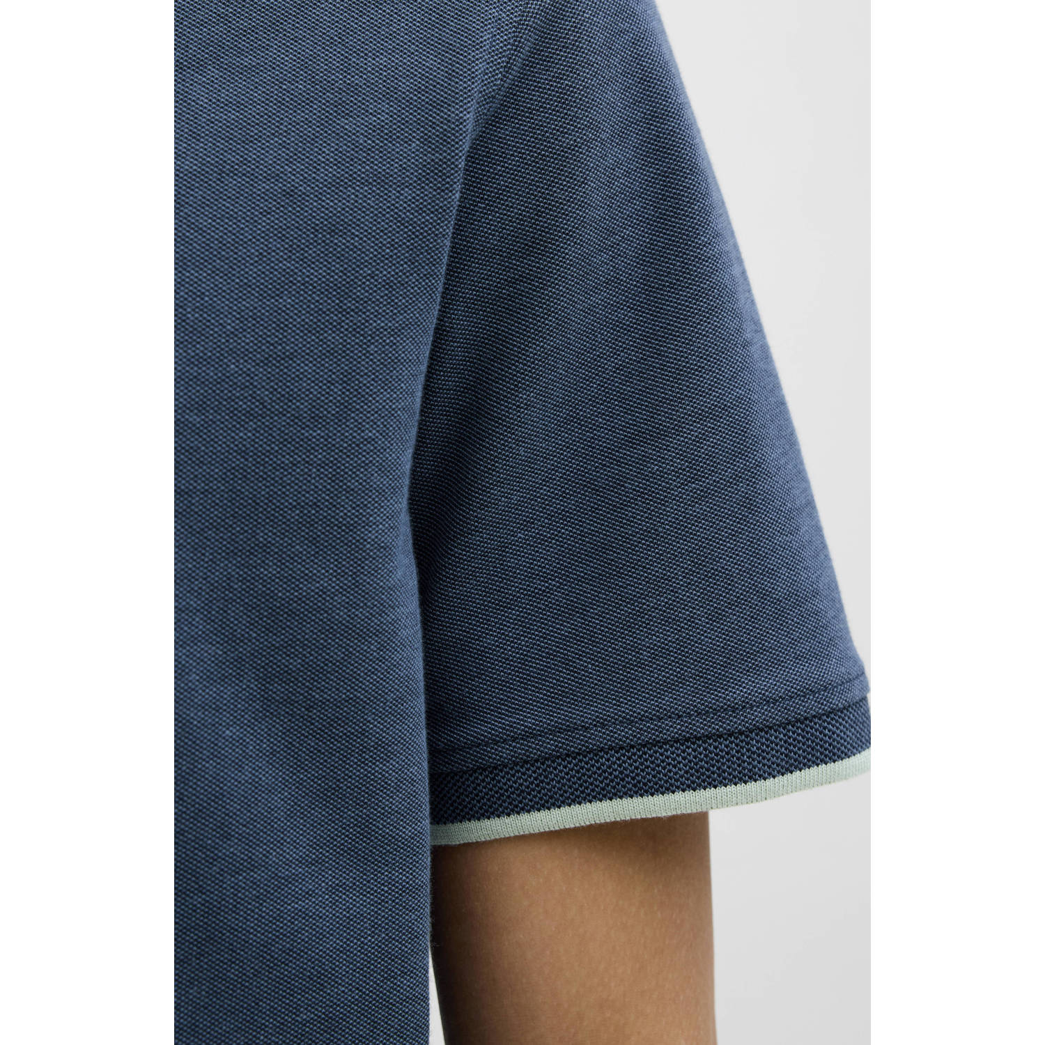 JACK & JONES ESSENTIALS slim polo donkerblauw