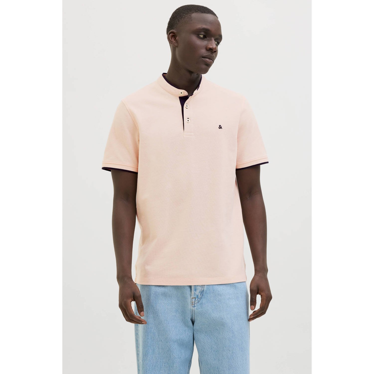 JACK & JONES ESSENTIALS slim polo zalm
