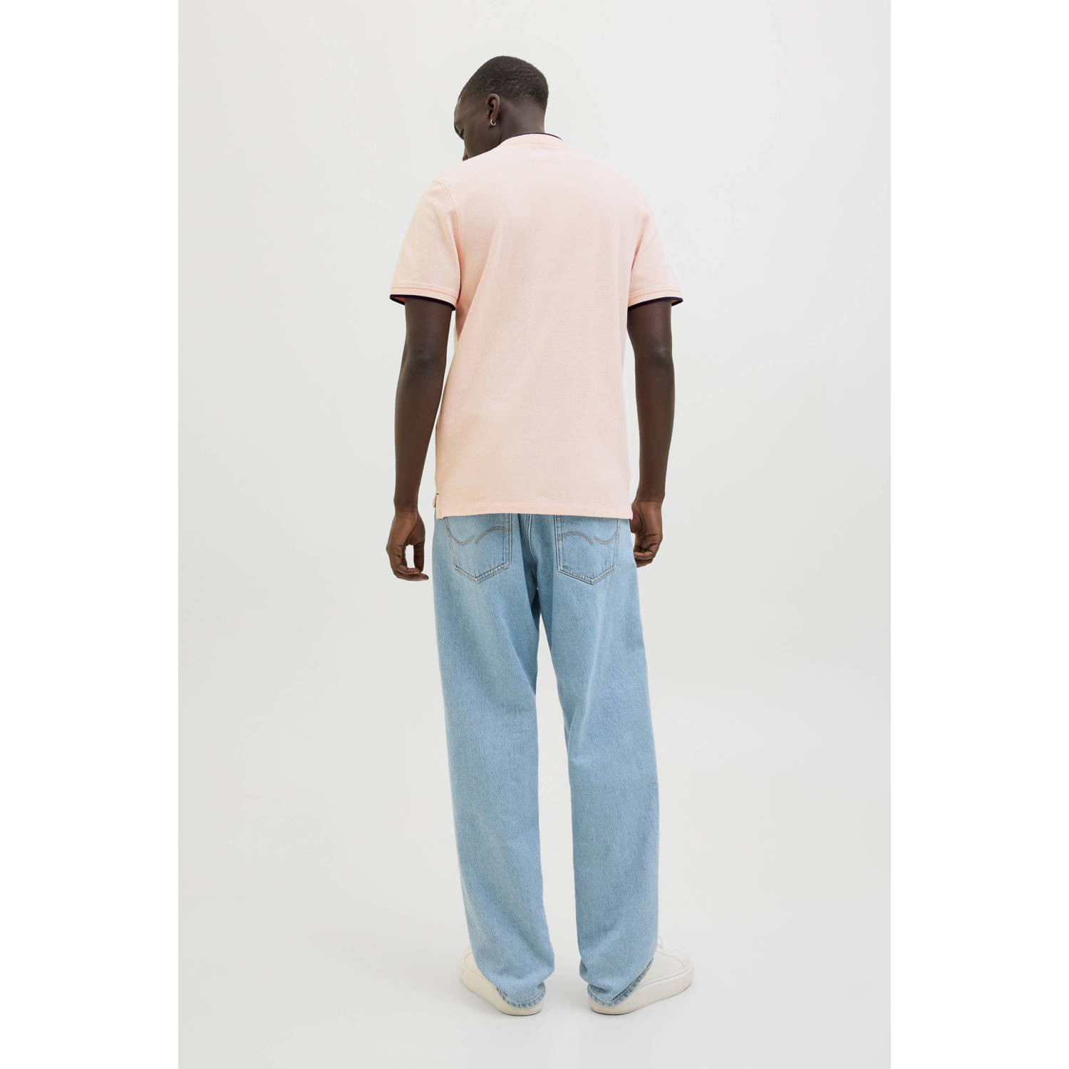 JACK & JONES ESSENTIALS slim polo zalm