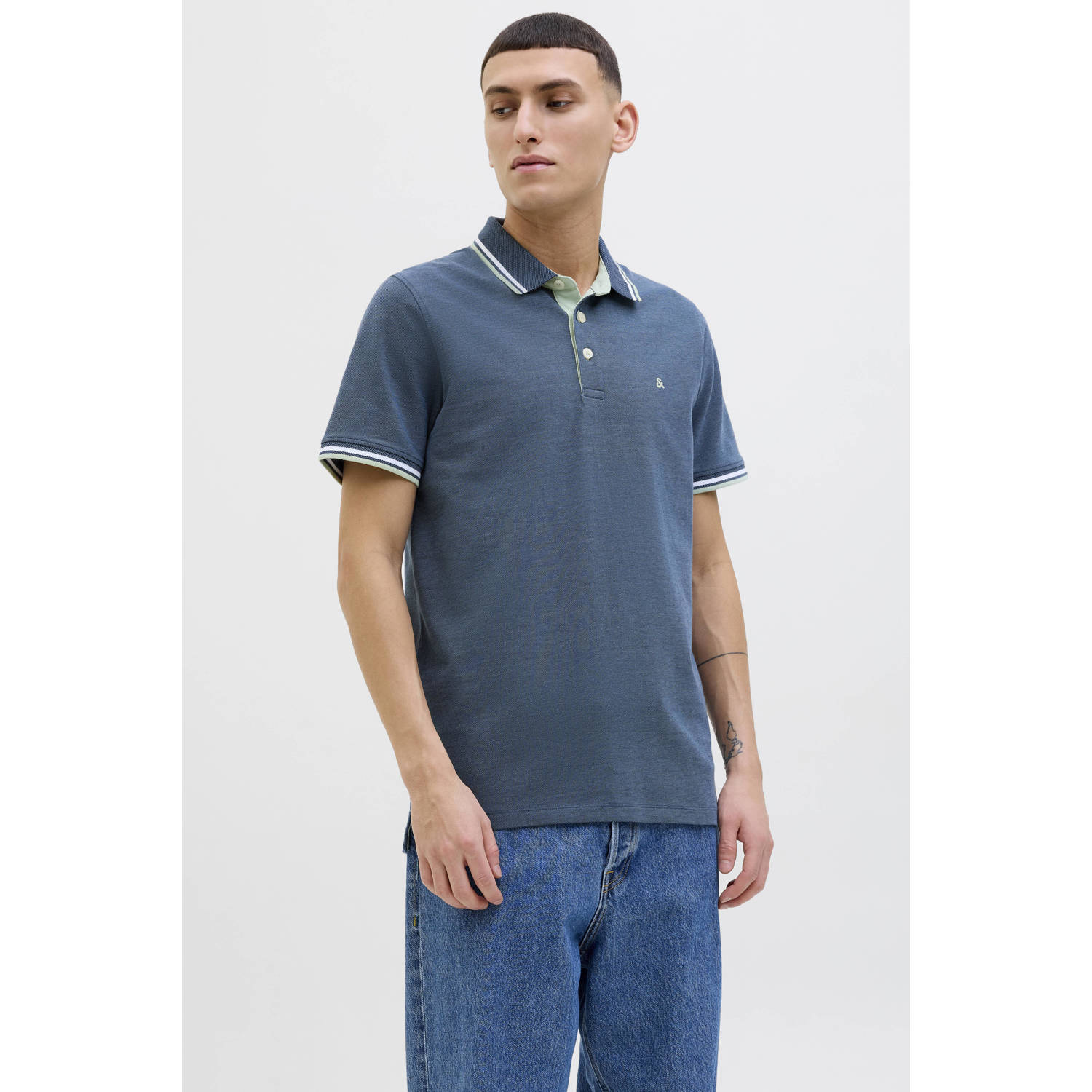 Jack & jones Slim fit poloshirt met logostitching model 'PAULOS'