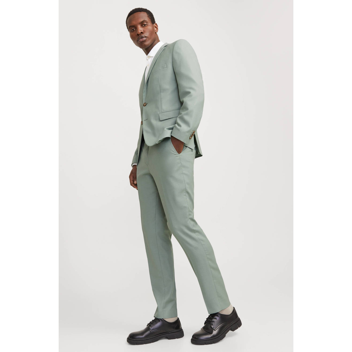 JACK & JONES PREMIUM super slim pantalon JPRSOLARIS grijsgroen