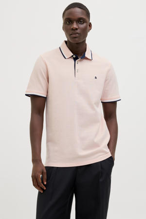 slim fit polo JJEPAULOS zalm
