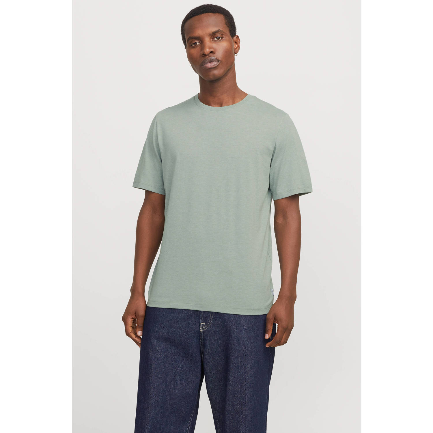 Jack & Jones Shirt met ronde hals JJEORGANIC MELANGE TEE SS O-NECK NOOS