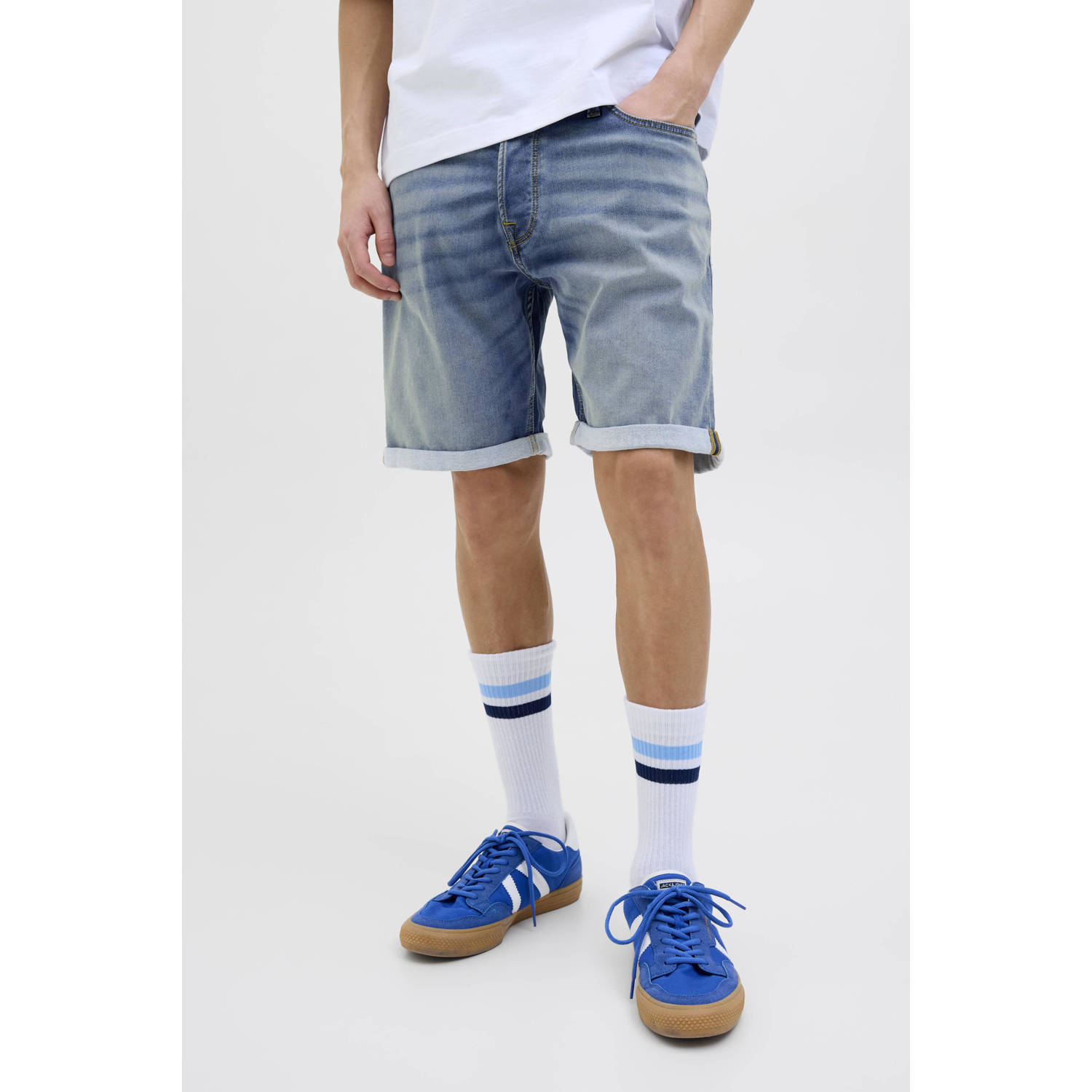 JACK & JONES JEANS INTELLIGENCE regular denim short medium blue denim