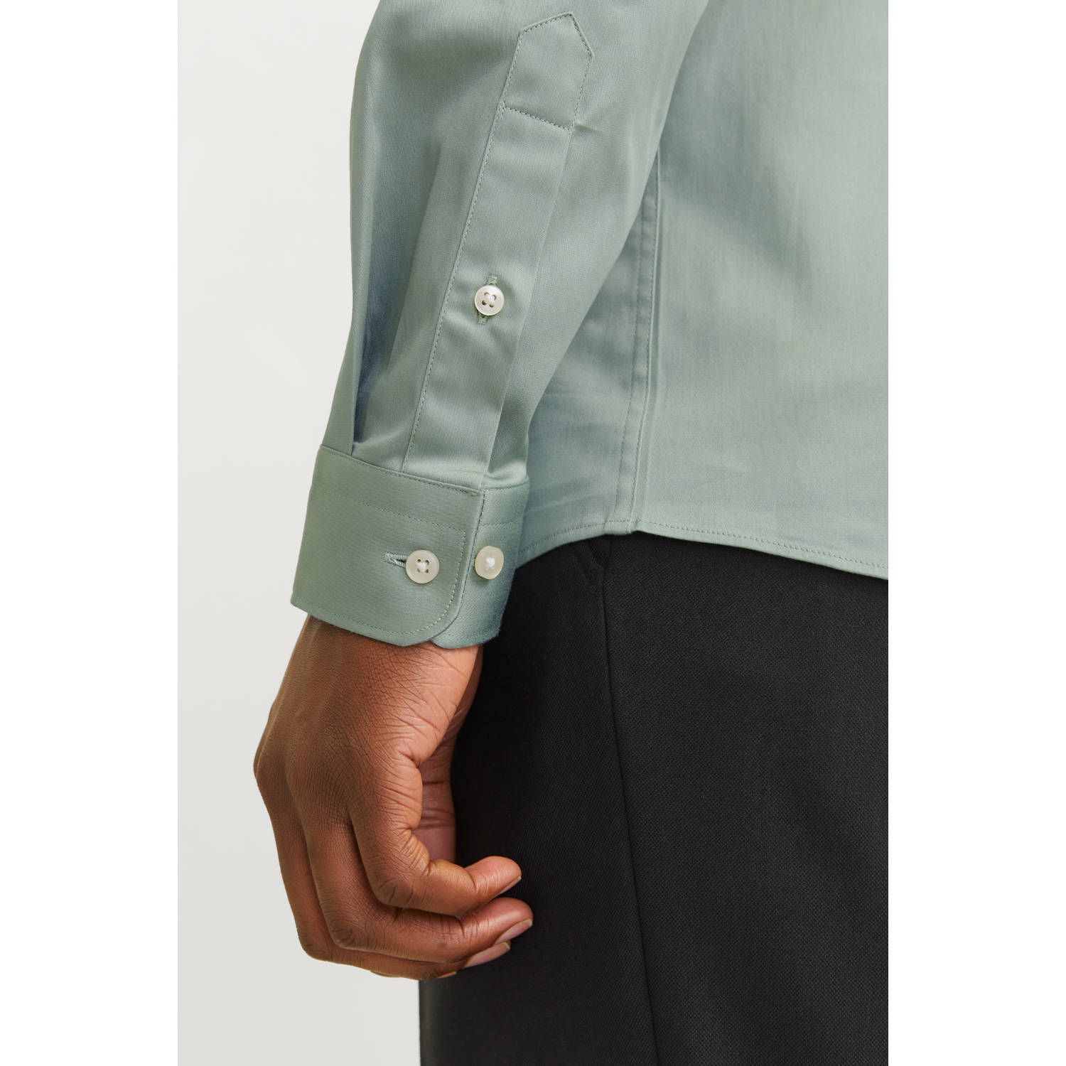 JACK & JONES PREMIUM super slim fit overhemd JJPRPARMA grijsgroen