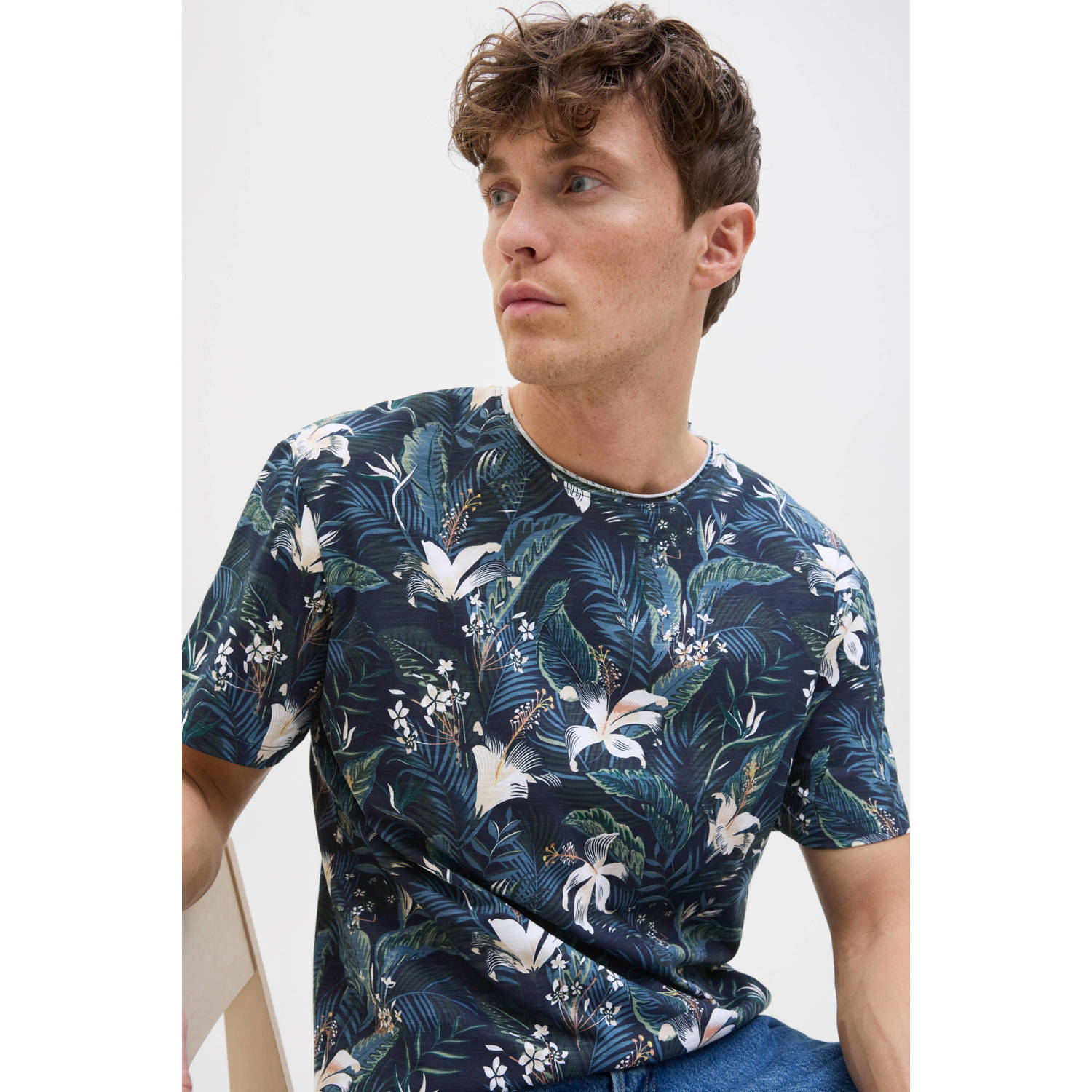 Jack & Jones Shirt met ronde hals JJEBRYAN AOP TEE S S O-NECK NOOS