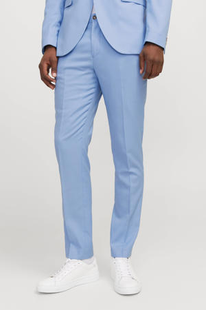 wollen super slim pantalon  lichtblauw