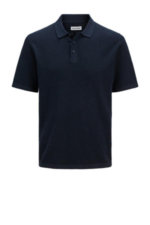 relaxed polo gebreid donkerblauw