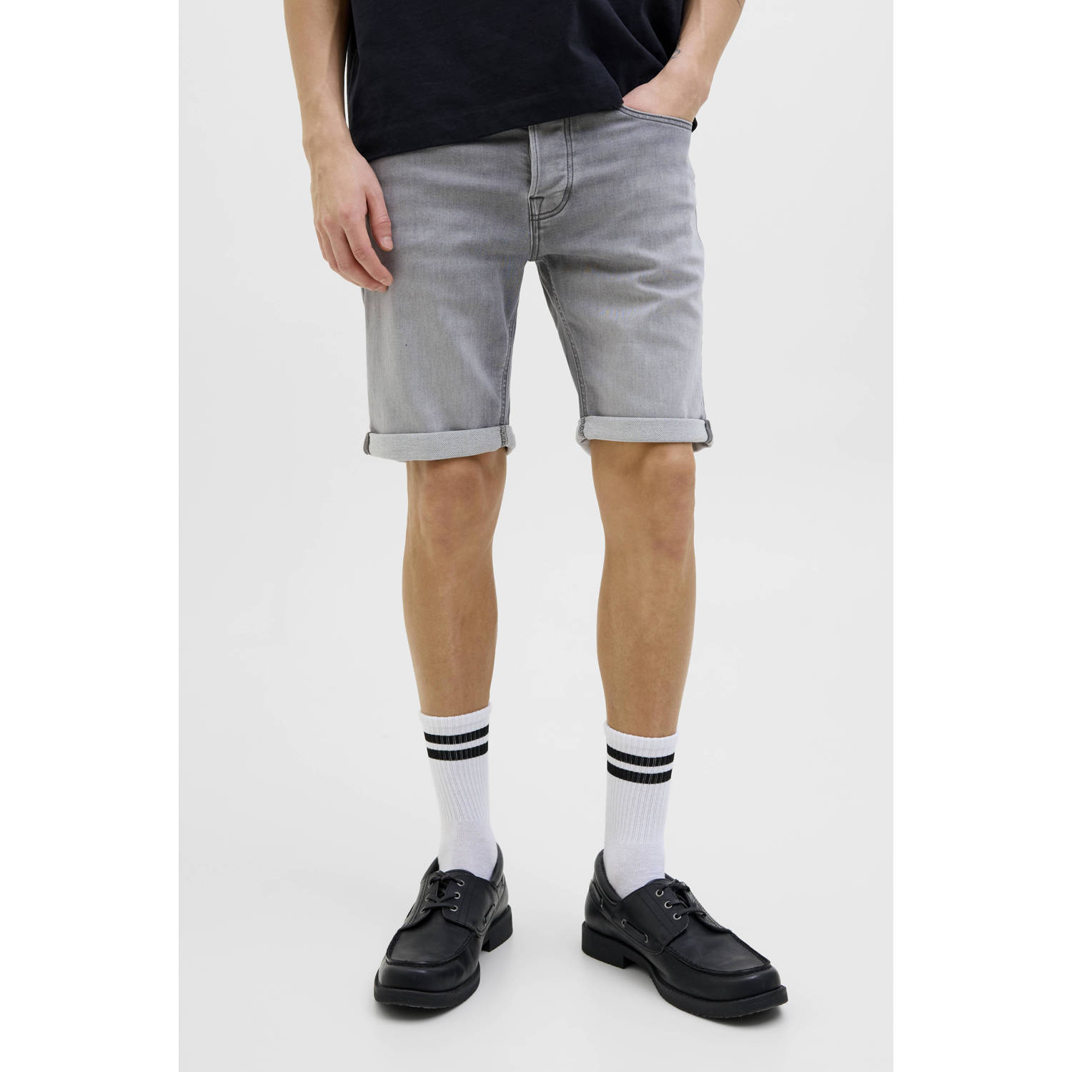 JACK & JONES JEANS INTELLIGENCE regular denim short grey denim
