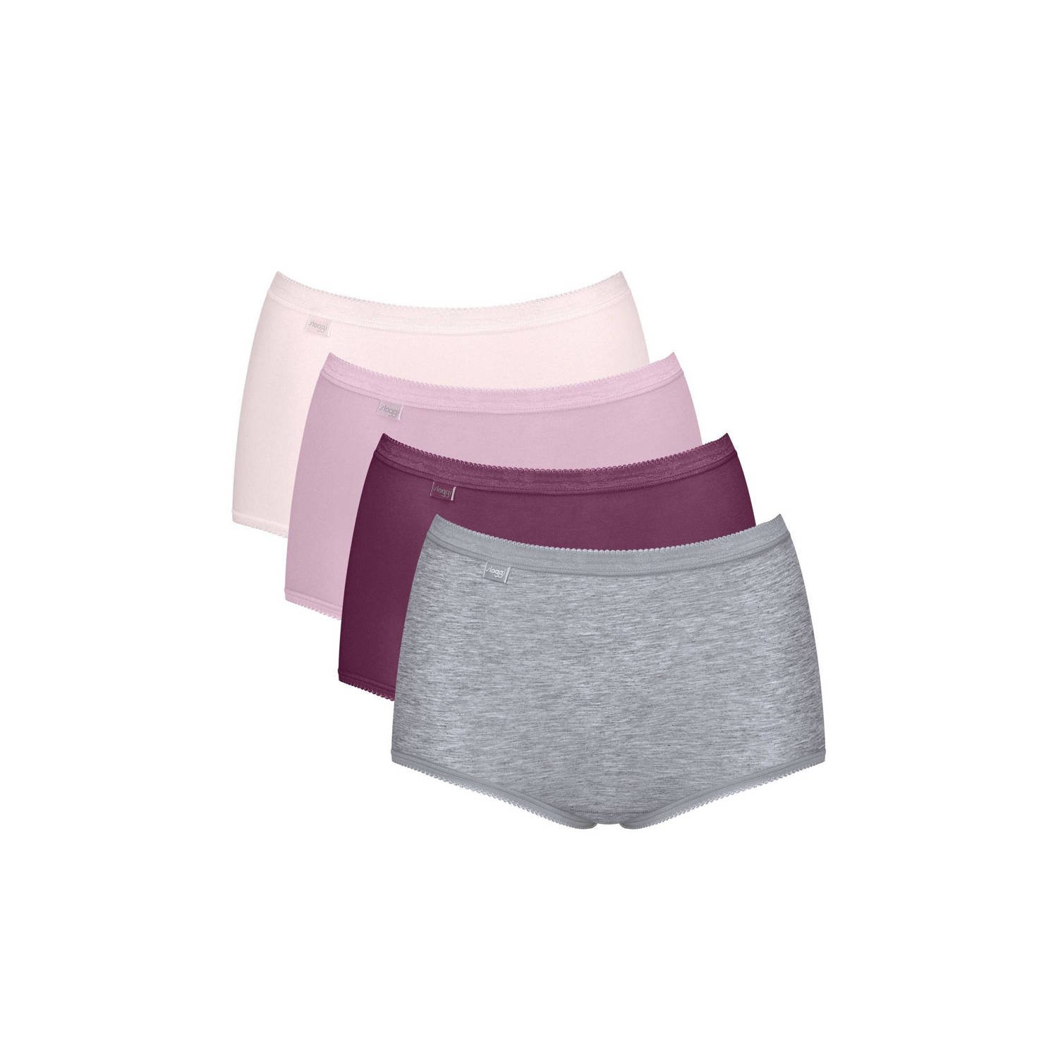 Sloggi Basic+ maxislip (set van 4) roze grijs paars