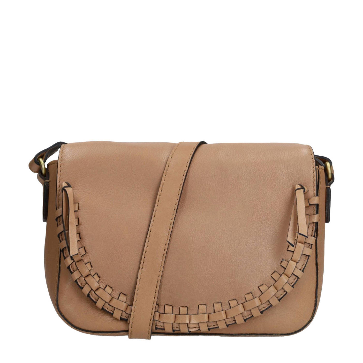 Manfield leren crossbody tas bruin
