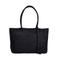 Manfield leren gevlochten shopper zwart