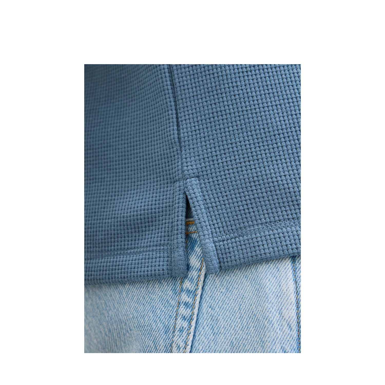 JACK & JONES ESSENTIALS regular polo met textuur blauw