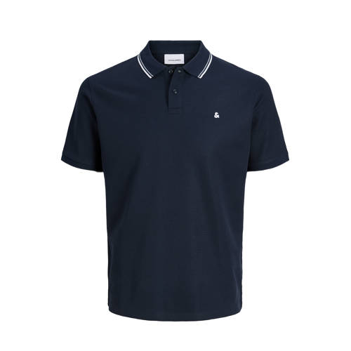 JACK & JONES ESSENTIALS regular polo met textuur donkerblauw afbeelding