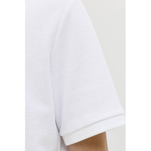 JACK & JONES ESSENTIALS regular polo met textuur wit afbeelding
