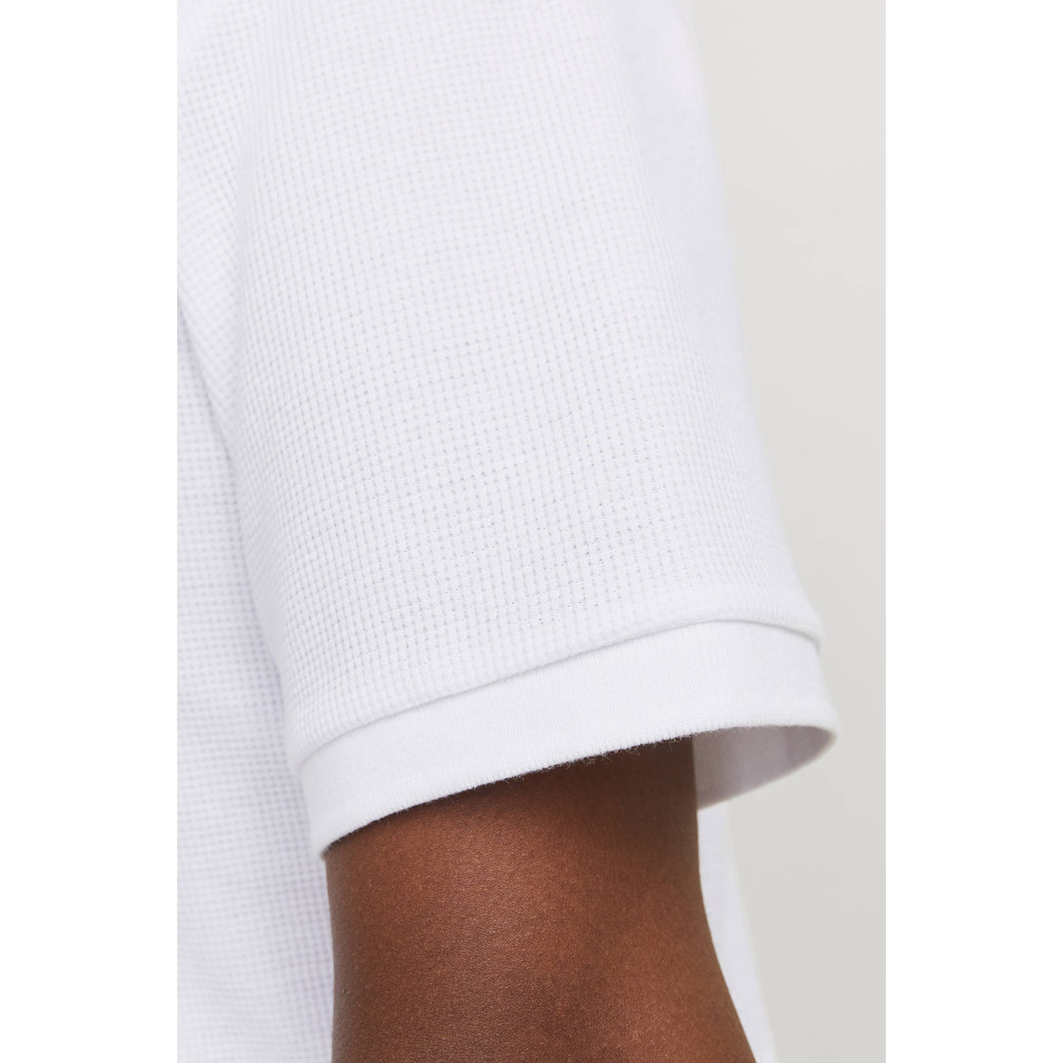 JACK & JONES ESSENTIALS regular polo met textuur wit