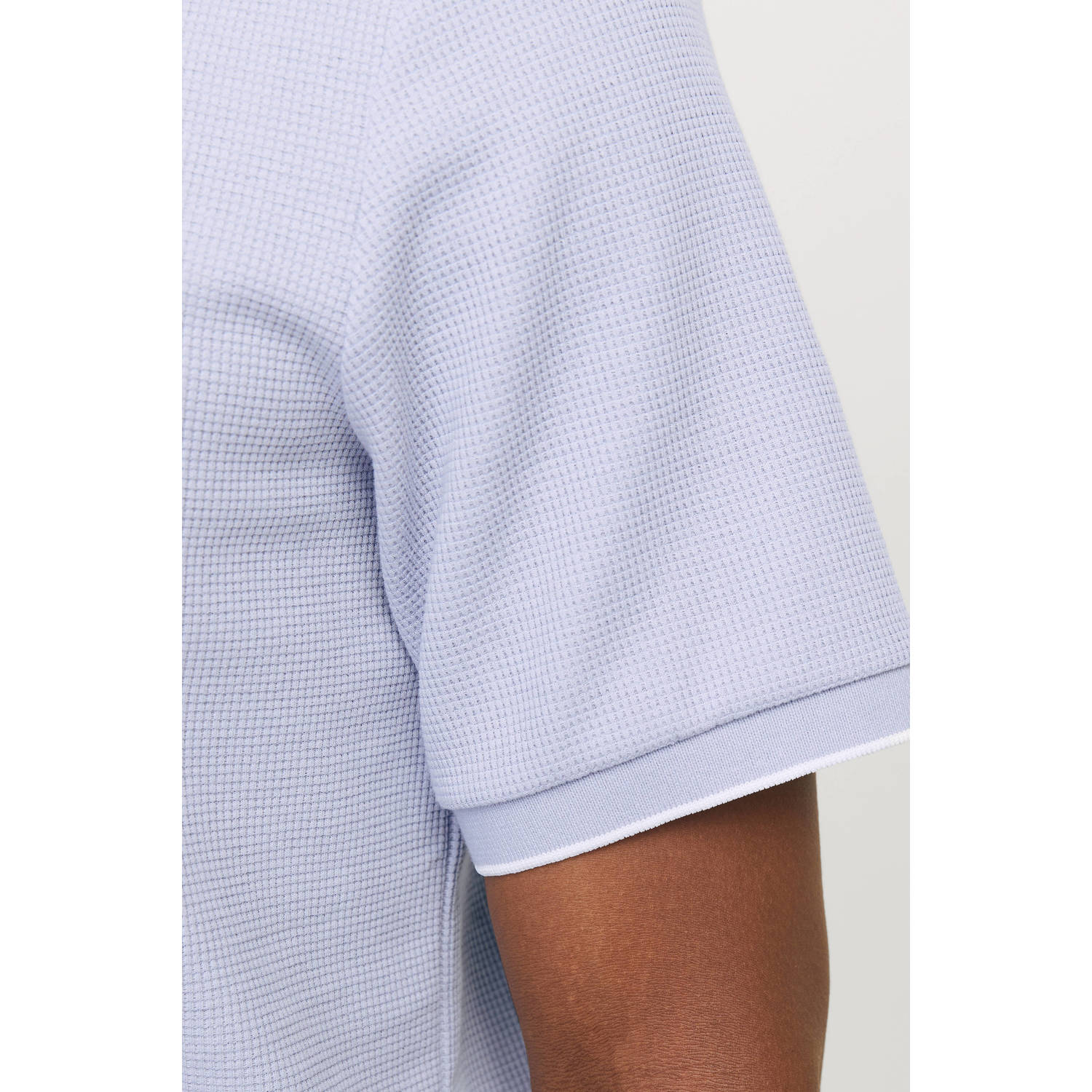 JACK & JONES ESSENTIALS regular polo met textuur lavendel