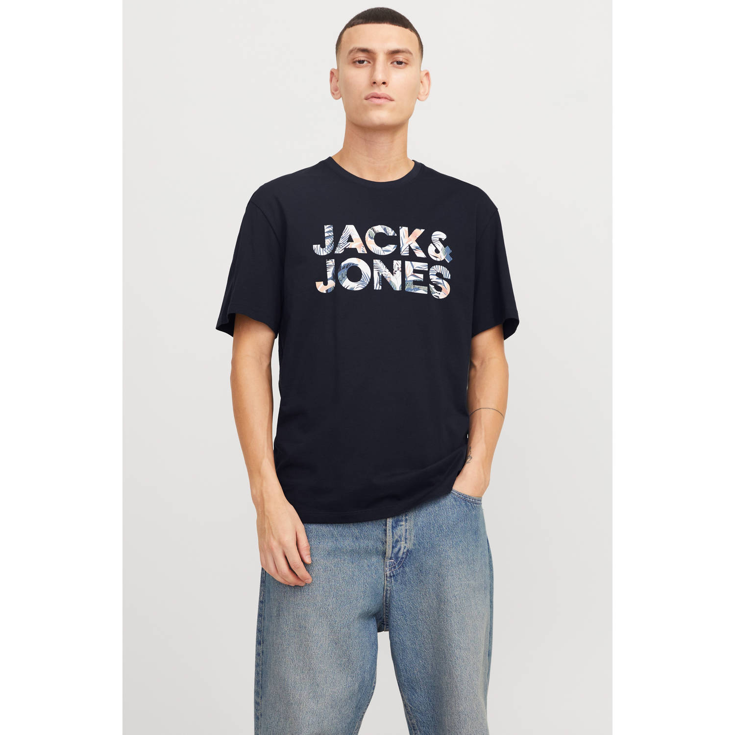 JACK & JONES ESSENTIALS T-shirt donkerblauw