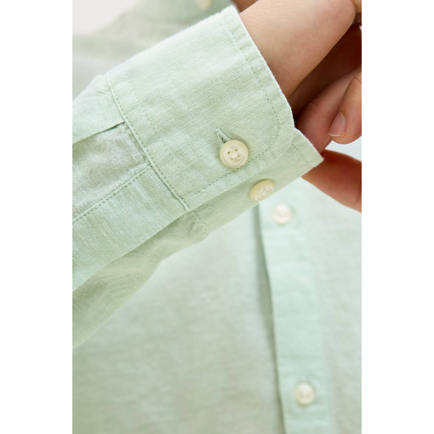 JACK & JONES ESSENTIALS casual overhemd lichtgroen