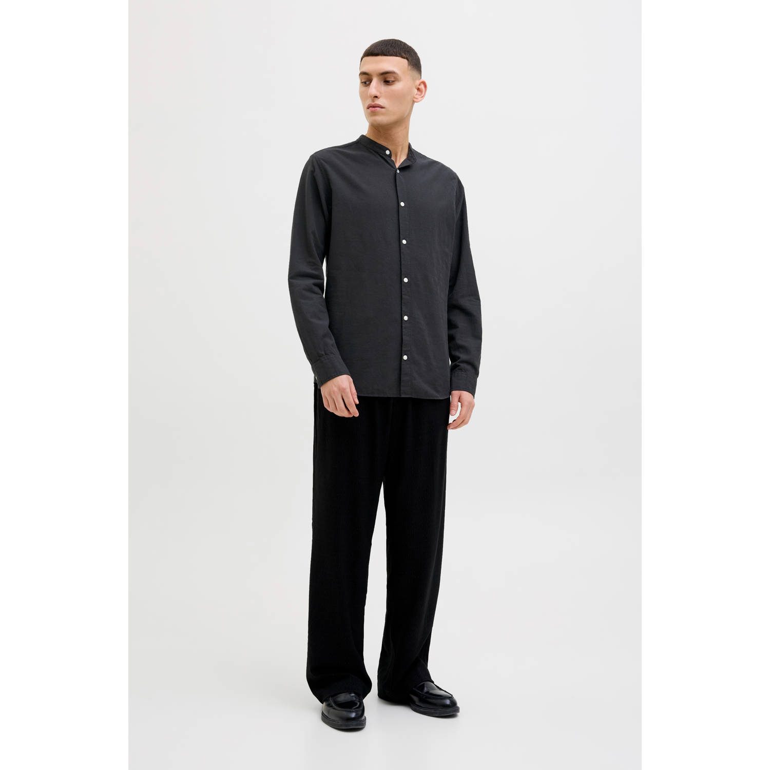 JACK & JONES ESSENTIALS casual overhemd zwart