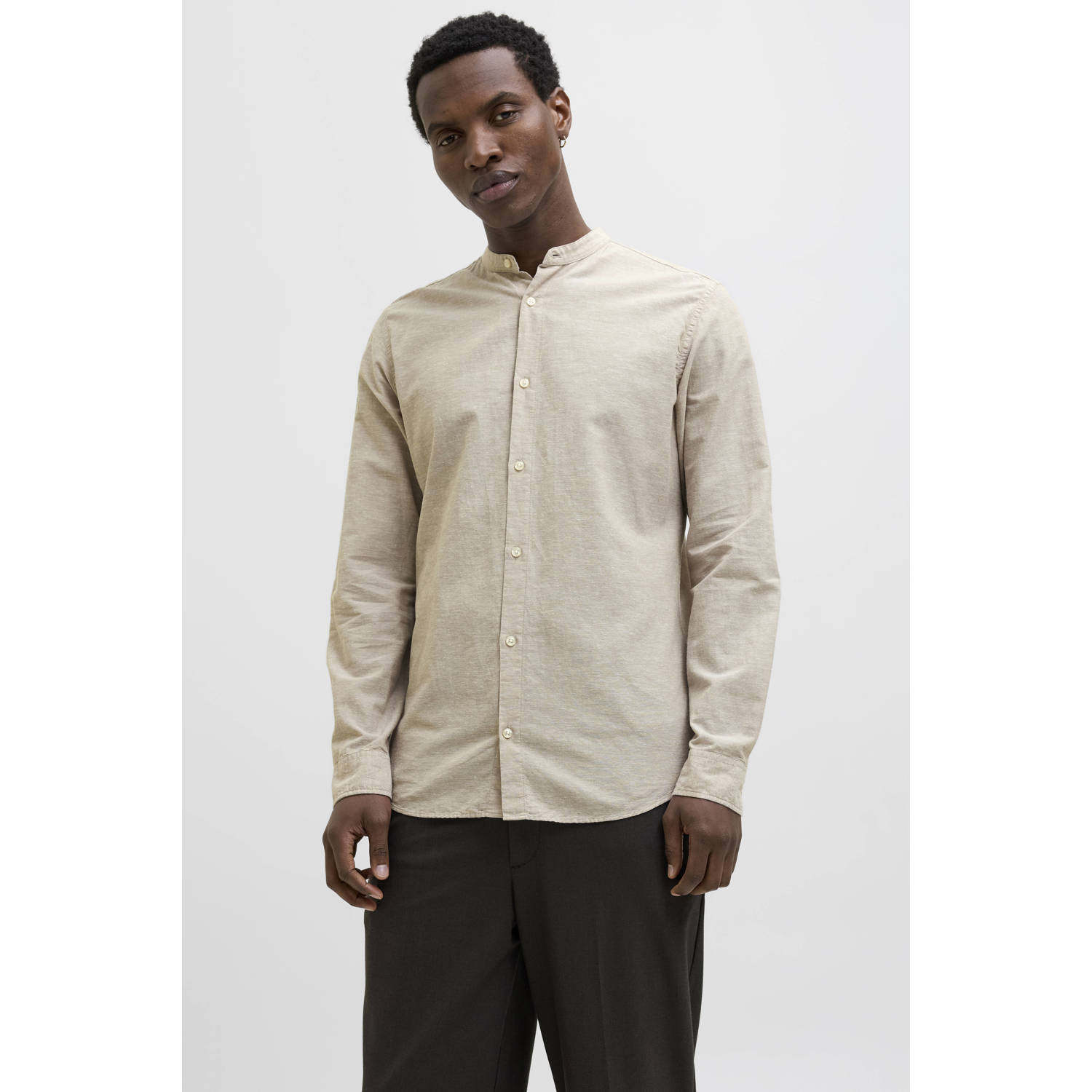 Jack & jones Slim fit vrijetijdsoverhemd met linnen model 'JJEBREEZE'