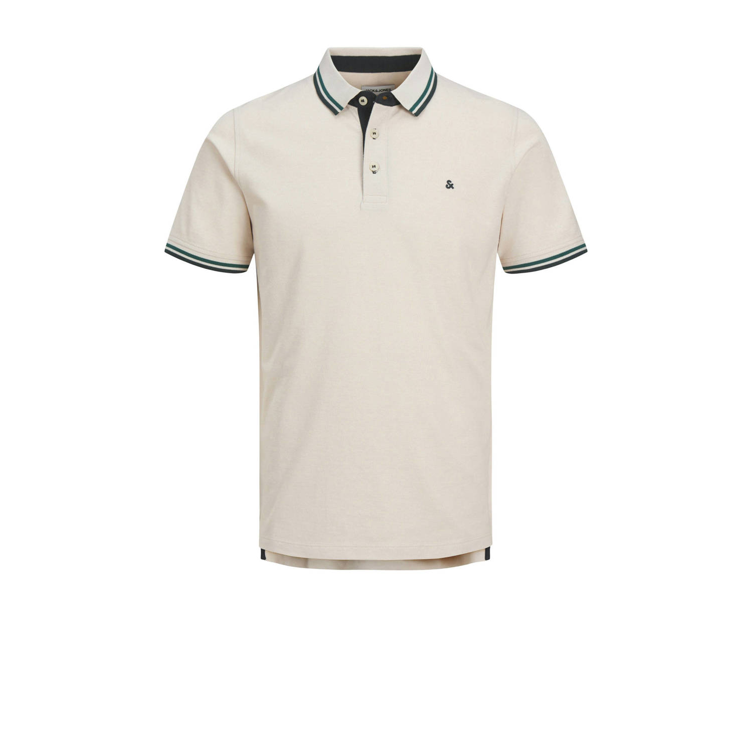 JACK & JONES ESSENTIALS regular polo blauw ecru (set van 2)