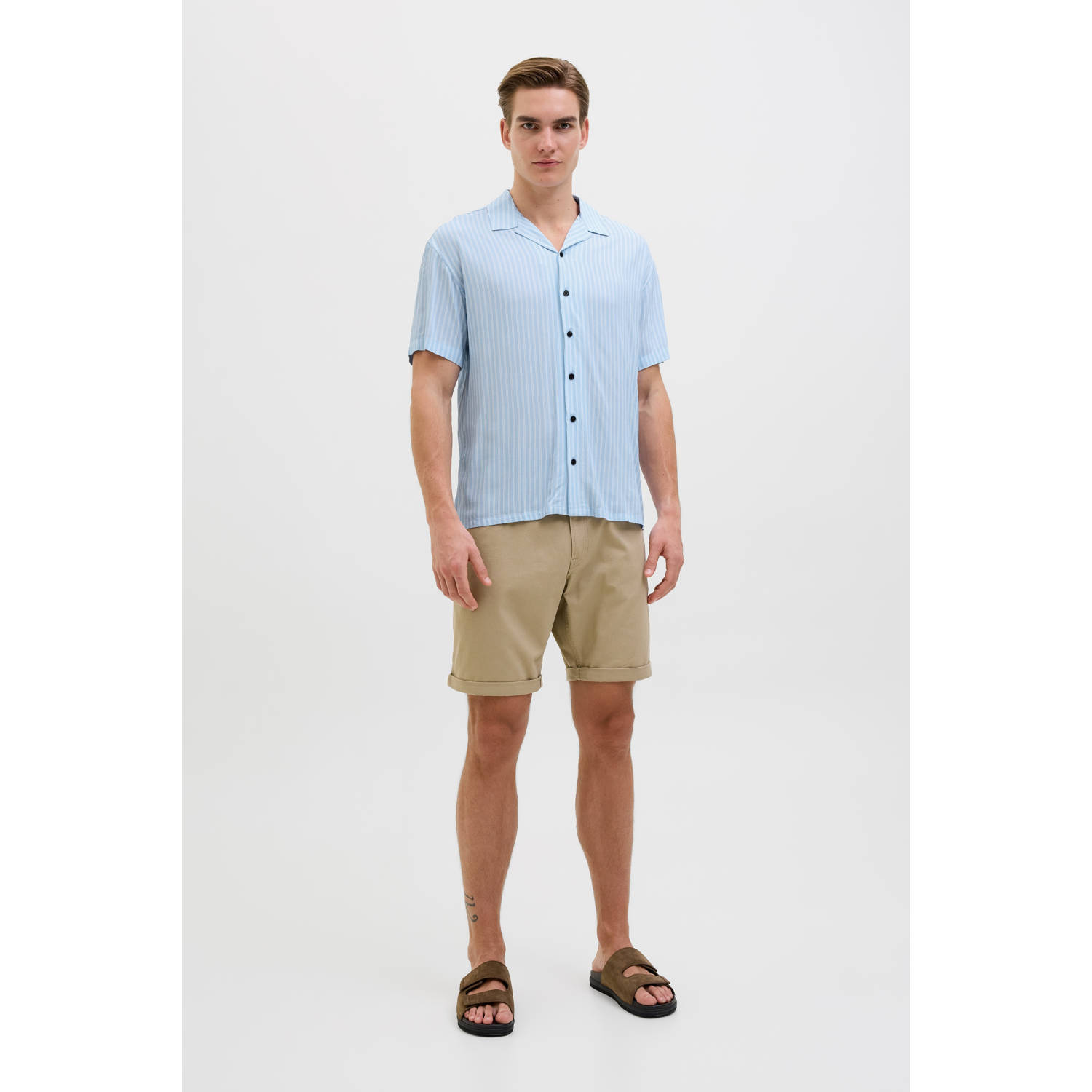 JJ REBEL casual overhemd lichtblauw