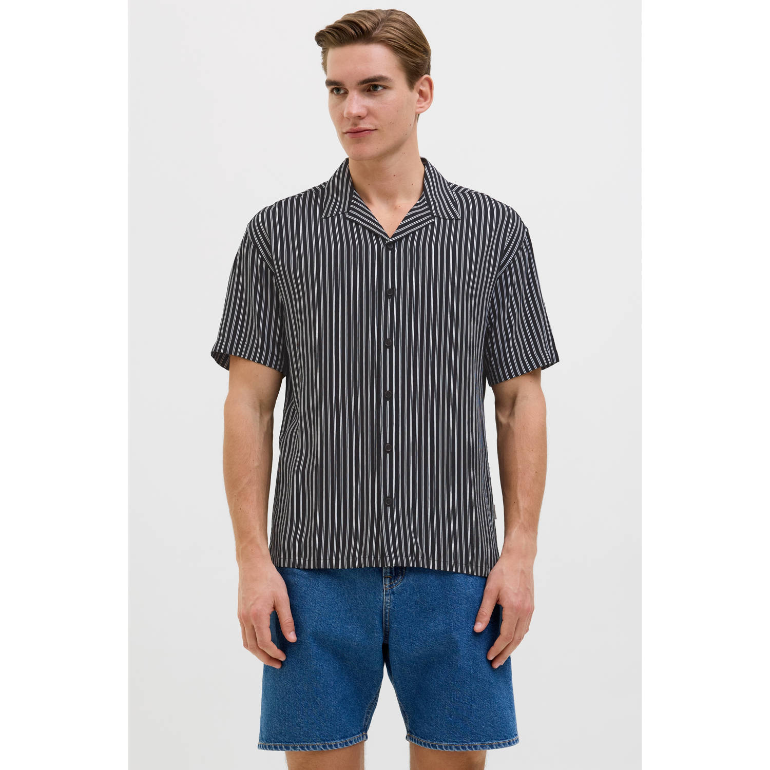 JJ REBEL casual overhemd zwart